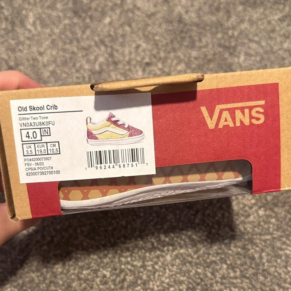 Vans Kids Pink Glitter and Yellow Sneakers